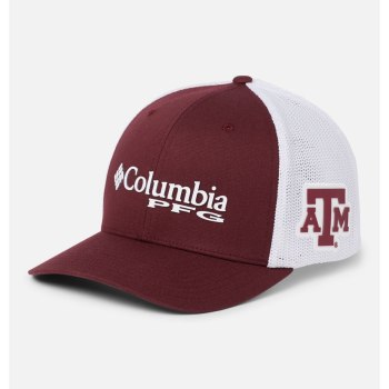 Columbia Muške Kape - PFG Mesh Ball - Texas A&M Tamno Bordo | HDYB-81457